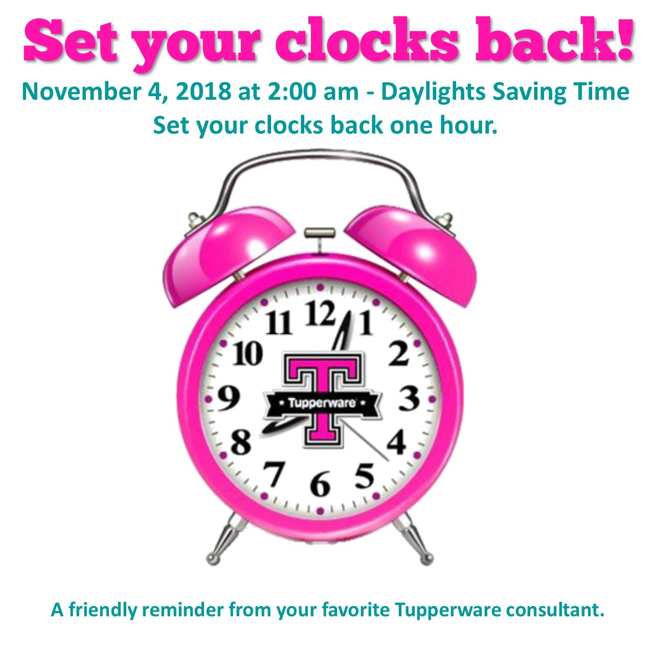 set your clock back Legacy Party Sales