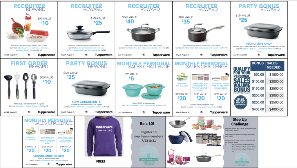 August Incentives ending | Legacy Party Sales