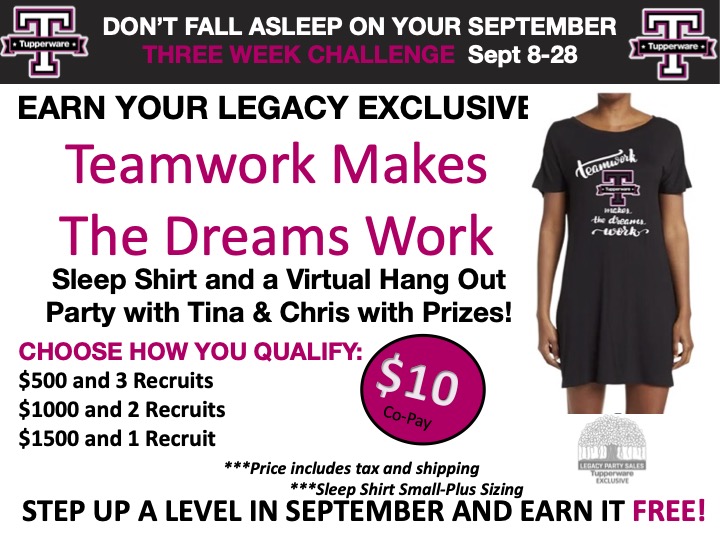 Team Weeks Challenge Legacy Party Sales