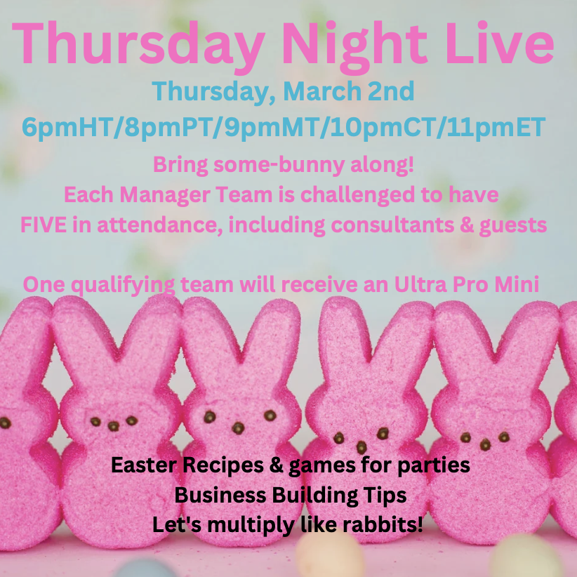 Join us for Thursday Night LiveMarch 2nd Legacy Party Sales