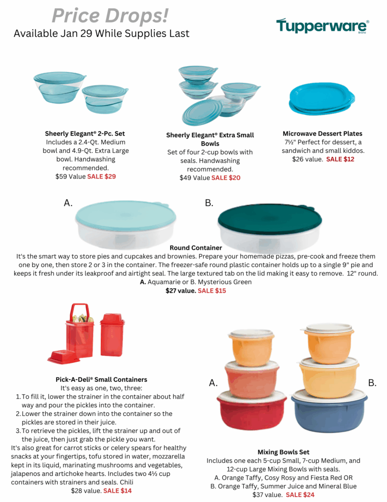 新品未使用　希少　Tupperware 超お得セット！　最終お値下げ New Specials to close the month | Legacy Party Sales
